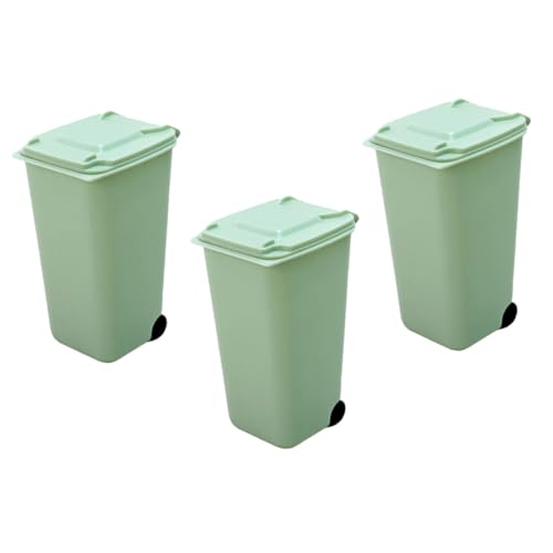 Tofficu 1 Satz Mini Tischabfalleimer Tragbarer Mülleimer Mit Deckel Für Büro Schlafzimmer Platzsparender Desktop Abfalleimer Vielseitig Einsetzbar Und Geruchsdicht 3 Stück von Tofficu