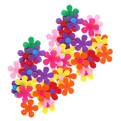 Tofficu Handgemachte Künstliche Gänseblümchen 100 Stück 2 8 cm Vlies Fünfblättrige Blumen Bastelblumen Stoffzubehör von Tofficu