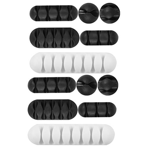 Tofficu 1 Satz Teiliges Kabelclips Für Kabelmanagement Selbstklebende Halterungen Zur Effektiven Organisation Von Usb Kabeln Audio Kabeln Und Mehr Für Schreibtisch 12 Stück von Tofficu