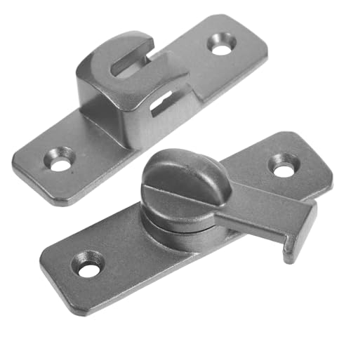 Tofficu 1 Satz Türschloss Fenstertürverriegelung Schiebetürriegel schwere Torverriegelung Tür Flip-Lock Riegelschloss für Sicherheitstüren Scheunentorverriegelung Aluminiumlegierung Grau von Tofficu