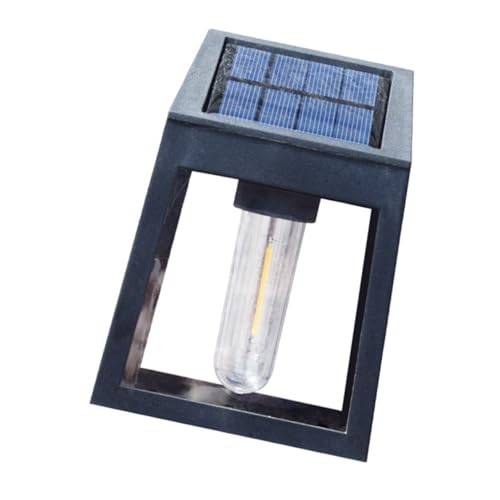 Tofficu Solar Wandleuchte LED Schwarz für Außenbereich 1 Stück Energiesparend Einfache Installation Dekorative Solarlicht für Garten Treppen Veranda von Tofficu