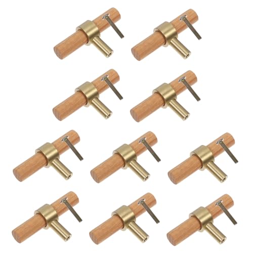 Tofficu 10 Stück Holz Metall Schrankgriffe Vintage Schubladengriffe für Kommode Kleiderschrank Weinschrank Einfache Montage Rustikaler für Ihr Zuhause von Tofficu