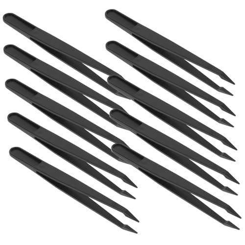 Tofficu 10 Stück Spitze Pinzetten Herstellung Basteln Perlenfisch Schmuck Pinzetten für Nagelkunst Pinzetten-Werkzeug Pinzette mit Spitze Punkt Pinzette Stempel Pinzette Plastik Schwarz Tofficu 10 Stück Spitze Pinzetten Herstellung Basteln Perlenfisch Schmuck Pinzetten für Nagelkunst Pinzetten-Werkzeug Pinzette mit Spitze Punkt Pinzette Stempel Pinzette Plastik Schwarz von Tofficu