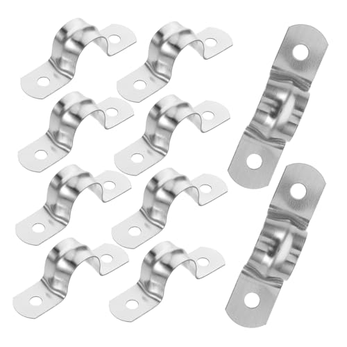 Tofficu 10 Stück Teiliges Edelstahl Rohrhalter Pferdesattel Klemme Sicherer Halt Einsetzbar Schnelle Montage Für Verschiedene Rohrgrößen und Oberflächen von Tofficu