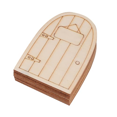 Tofficu 10 Stück Teiliges Holz Miniatur Dekoration DIY Bastelset für Fenster Wand Desktop Verzierung Natürliche Holzoptik für Party Geburtstagsdeko und Kinderzimmer Feen Türdekoration von Tofficu