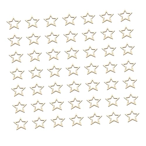 Tofficu 100 Stück Holzsterne Dekorative Holzanhänger zum Basteln Weihnachtsbaumschmuck Hängende Holzdekoration für Festliche Anlässe Wohnzimmer Schlafzimmer Fenster Deko von Tofficu