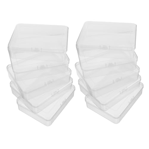 Tofficu 10stücke Aufbewahrungsbox Aus Kunststoff Für Perlen Rechteckige Mini-plastikbox Mit Klappdeckel Organizer Für Bastelarbeiten Und Kleine Gegenstände Transparente von Tofficu