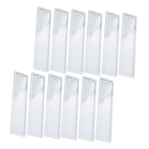 Tofficu 12 Stück Teiliges Lesezeichen Silikonform Flexible Robuste DIY Gießform für Harz Rechteckige Dekorationsschablonen Einfach zu Reinigen für Bastelbegeisterte von Tofficu
