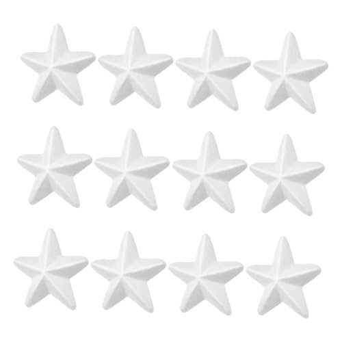 Tofficu 12 Stück Teiliges Weiße Schaumstoff Sterne Langlebige Formstabile Bastelsterne zum Kreativen DIY Vielseitige für Partydekoration und Weihnachtsbaumschmuck Leicht und Transportabel von Tofficu