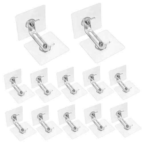 Tofficu 12Stücke Kipp Möbel Wandanker für Schrank Bücherregal und Kommode Selbstklebende Möbelgurte Installieren ohne Bohren Robust und Zuverlässig für Erhöhte von Tofficu