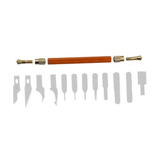 Tofficu 13 Stück Teiliges Präzisions Skalpell für Modellbau und Handyreparatur mit Scharfen Gravur und Schnitzmessern für Feine Schnitte an Folien Kunststoff Holz und Elektronik von Tofficu