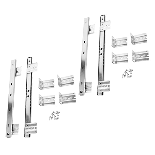 Tofficu 2 Paare Schubladenschienen aus Edelstahl Stabile Tastaturauszugsschienen für Bürotische Geräuschdämpfende Praktische Schubladenauszüge Weiße Laufschienen Vielseitig für Möbel von Tofficu