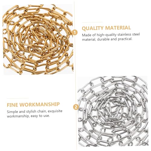 Tofficu 2 Rollen Edelstahl Link Chain DIY Schmuckkette für Halsketten Armbänder Große O glieder Oval Stahl Goldfarben Vielseitig für Schmuckherstellung und Bastelprojekte von Tofficu