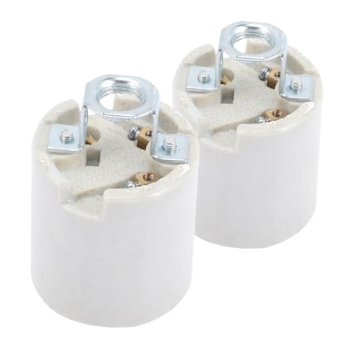 Tofficu 2 STÜCK Keramik lampenfassung Hitzebeständig Sichere Deckenlampe Fassung Langlebiger Lampenhalter für Büro Geschäftsräume von Tofficu