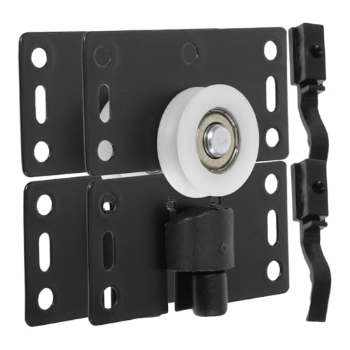 Tofficu 2 Sätze Schiebetür Laufradsatz aus Aluminiumlegierung Geräuschlose Türinstallation für Kleiderschrank Hohe Tragfähigkeit Vielseitige Schrank Möbelbeschläge in Schwarz von Tofficu