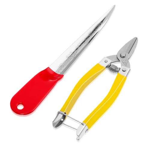 Tofficu 2 Sätze Wicker Repair Tool Rattan Reparaturwerkzeug mit Hebelmesser und Schere für Korbflechtarbeiten Langlebige Einfach zu Reinigende und Metallkonstruktion für Möbelreparatur von Tofficu