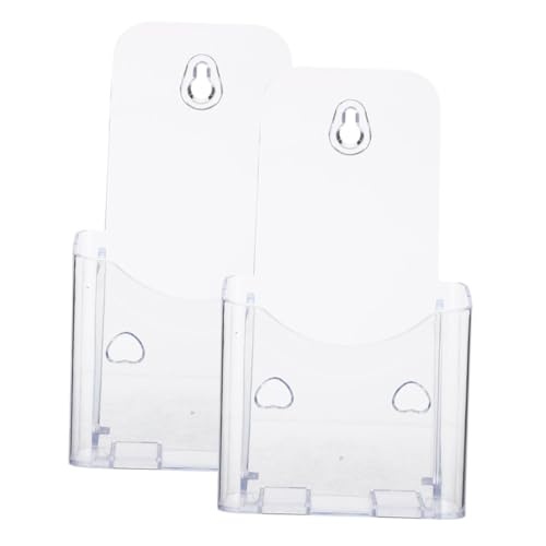 Tofficu 2 Stück Acryl Prospekthalter Wandmontage und Schreibtisch Organizer Transparent Dokumentenhalter Magazinhalter Büro Aufbewahrung Platzsparend Modern von Tofficu