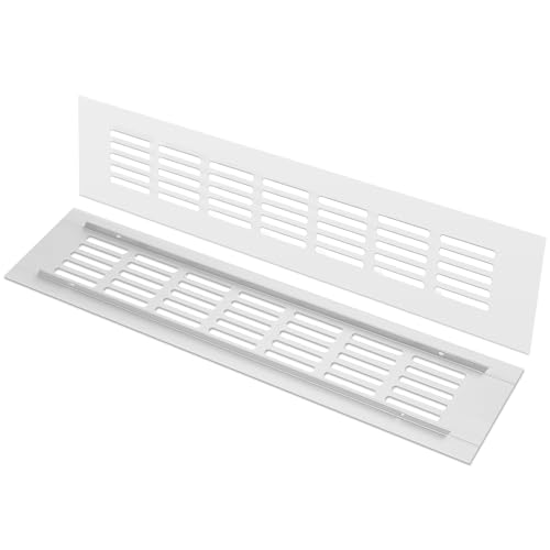 Tofficu 2 Stück Aluminium Lüftungsgitter Rechteckige Belüftungsöffnung für Kleiderschrank Schrank Tür Luftauslass Ventilationsgitter Langlebig Geruchsdicht von Tofficu