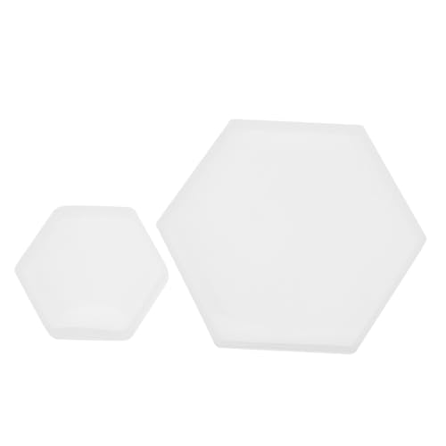 Tofficu 2 Stück DIY Silikonform Untersetzer Teilig Hexagon Gießform Langlebig und Sicher für Kreative Kaffee und Teetassenmatten Herstellung Wiederverwendbar für Bastelprojekte und von Tofficu