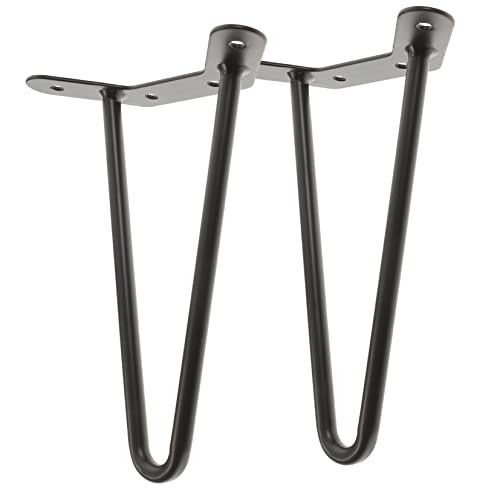 Tofficu 2 Stück Einfache Tischbeine Möbelbein Haarnadel Kaffee klein Unterstützung Küchentischbeine robuste Tischbeine Beine für Couchtisch Schreibtischmetallbeine Möbelfüße Eisen Schwarz von Tofficu