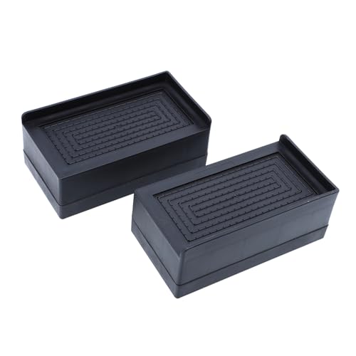 Tofficu 2 Stück Erhöhungspads Anti-Skid-matten Möbelunterlagen Aus Filz Möbelpolster Waschmaschine Kühlschrank Fußmatten Kühlschrank Erhöhung Pads Black Plastik von Tofficu