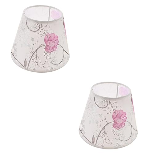Tofficu 2 Stück Ersatz Lampenschirm Blumenmuster für Tischlampen Dekorativer Stofflampenschirm Leicht und Installieren für Schlafzimmer und Wohnzimmer Zufällige Musterwahl von Tofficu
