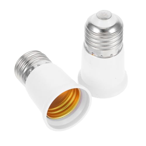 Tofficu 2 Stück Lampensockel Adapter Verlängerung Fassung für LED Glühbirnen Vielseitig Kompatibel Einfache Installation Modern Elegantes Design von Tofficu