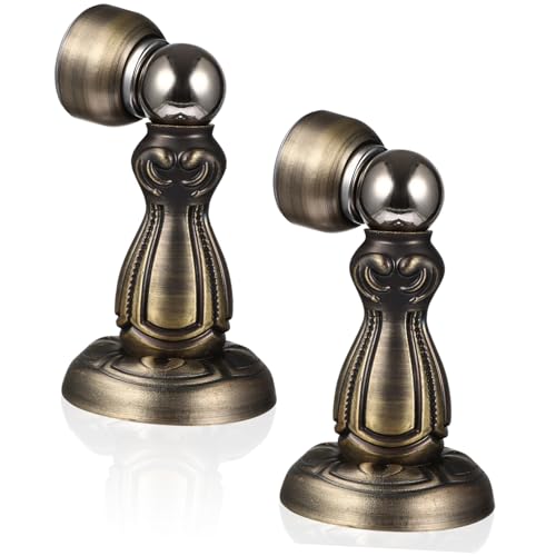 Tofficu 2 Stück Magnetischer Türstopper aus Robustem Metall mit Vintage Bronze Optik Starker Haltekraft Rutschfestem Boden Vielseitig für Türen Schränke im Haushalt Büro Hotel Geeignet von Tofficu