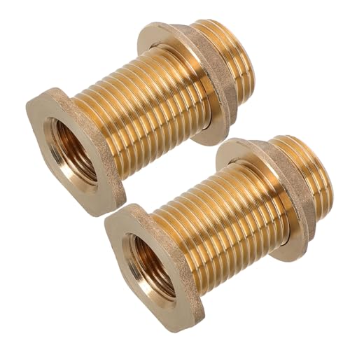 Tofficu 2 Stück Messing Rohrverschraubung Teilig mit Langlebiger Silikondichtung Innen und Außengewinde für Wassertank und Gartenschlauchanschluss Vielseitig und Robust Tofficu 2 Stück Messing Rohrverschraubung Teilig mit Langlebiger Silikondichtung Innen und Außengewinde für Wassertank und Gartenschlauchanschluss Vielseitig und Robust von Tofficu