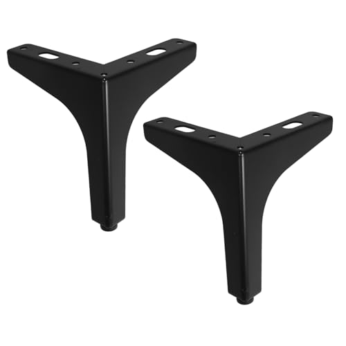 Tofficu 2 Stück Metall Dreieck Möbelbeine für Ersatz Stabile Sofa und Tischbeine Kurze Version Schwarz für Kommode und Dresser Design und Bodenschutz von Tofficu