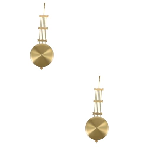 Tofficu 2 Stück Pendeluhr Zubehör Metall für Wanduhr und Standuhr Elegantes DIY Uhrwerk Ersatzteil für Uhrendesigns und Gestaltung Hochwertiges Design Goldfarbe von Tofficu