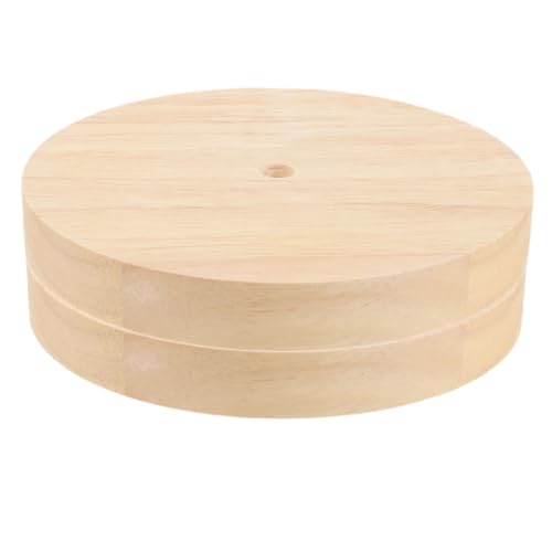 Tofficu 2 Stück Runder Massivholz Lampensockel Universeller Holz Lampenfuß mit Sicherer Politur Stabiler Tischlampenhalter DIY Lampenbasis für Schreibtisch Büro Bereich von Tofficu