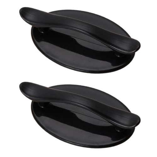 Tofficu 2 Stück Selbstklebender Türgriff Schwarz Klebegriff für Schrank Schublade Kommode Einfache Montage ohne Bohren für Küche Wohnzimmer Schlafzimmer von Tofficu