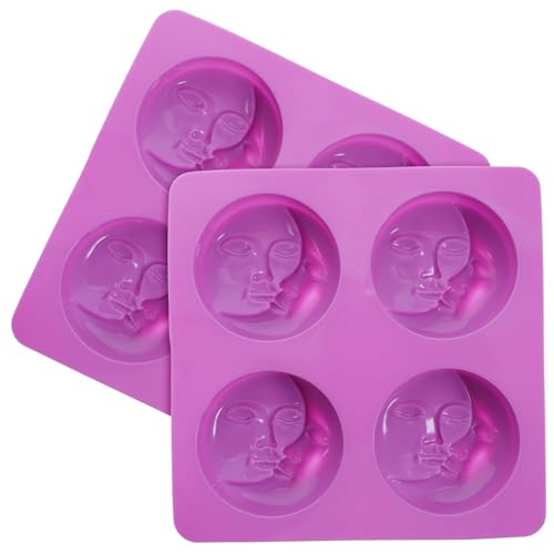 Tofficu 2 Stück Silikonform für DIY Seifen und Schokolade Fach Runde Doppelseitige Gesichtsform Flexible Hitzebeständige Back und Gießform für Kuchen Kerzen Handwerk Wiederverwendbar von Tofficu