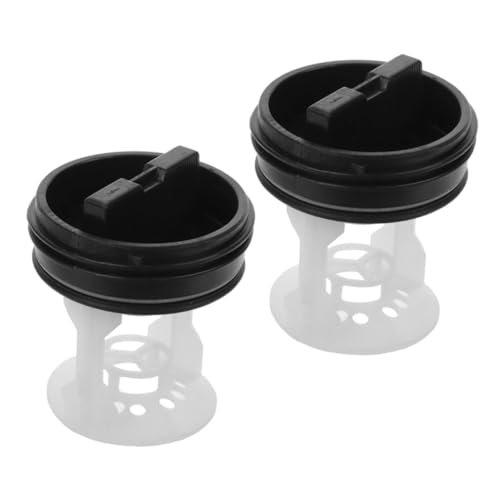 Tofficu 2 Stück Teiliges Ablaufschlauch filterset für Waschmaschine Langlebiger Kunststoff abflussstopfen mit Filtersieb Einfache Installation Schutz der Laugenpumpe Kompatibel für Roller von Tofficu