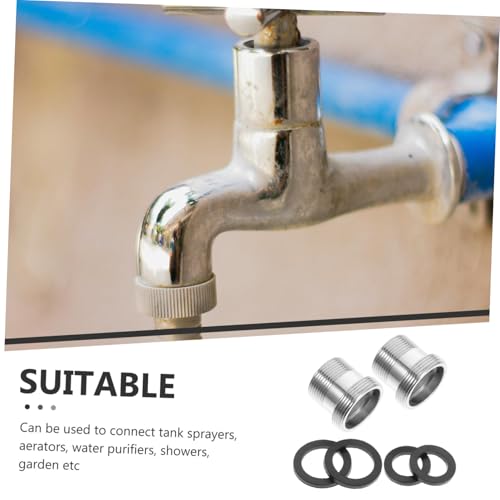 Tofficu 2 Stück Teiliges Kupfer Wasserhahn Adapter Schnelles Anschließen Dichtes Gewinde Kompatibel mit Küchenspüle Wasserfiltern und Gartenschläuchen Verschleißfest Einfach zu Montieren von Tofficu