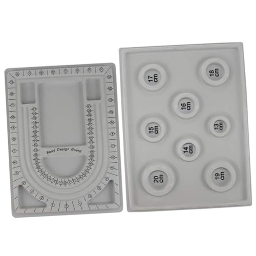 Tofficu 2 Stück Teiliges Perlen Design Board aus Robustem Kunststoff Schmuck Design Tablett mit Maßskala für DIY Perlenketten und Armbänder Praktisches Bead Tray für Bastelprojekte und Tofficu 2 Stück Teiliges Perlen Design Board aus Robustem Kunststoff Schmuck Design Tablett mit Maßskala für DIY Perlenketten und Armbänder Praktisches Bead Tray für Bastelprojekte und von Tofficu