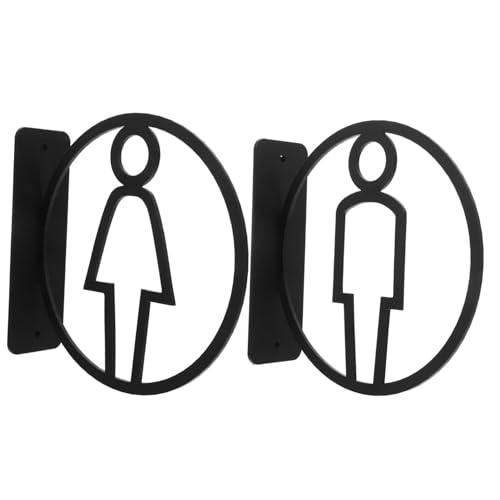 Tofficu 2 Stück Toilettenschild Für Mann Und Frau Toilettentürschilder Toilettentürschild Für Zuhause Toilettenschilder Für Die Tür Toilettentürplakette Vertikales Toilettenschild von Tofficu