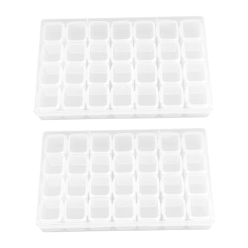 Tofficu 2 Stück Transparente Fächer Aufbewahrungsbox aus Multifunktionale Sortierbox für Diamantmalerei Schmuck und Bastelzubehör Kompakt Robust und Leicht Tragbar von Tofficu