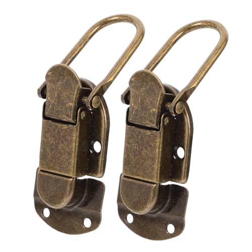 Tofficu 2 Stück Vintage Metallverschluss Selbstsichernder Schnappverschluss für Holzkisten Schmuckkästen DIY Boxverschluss Robust Langlebig Dekorativ Tofficu 2 Stück Vintage Metallverschluss Selbstsichernder Schnappverschluss für Holzkisten Schmuckkästen DIY Boxverschluss Robust Langlebig Dekorativ von Tofficu