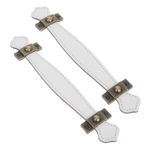 Tofficu 2 Stück Vintage Teiliges Ledergriff Möbelgriff für Schrank Kommode Küchenschrank und Koffer Robustes PU Einfache Montage Vielseitig Einsetzbar für Möbel und Gepäck Ersatzgriff von Tofficu