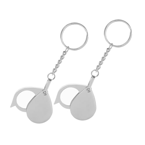 Tofficu 2 Stücke Faltbare Lupe Schmucklupe Lupe für Miniaturen Schmuckbrille mit Vergrößerung kleine Lupe kleine Taschenlupe klappbare Vergrößerungslinse Klapplupe Handleselupe Glas Silver von Tofficu