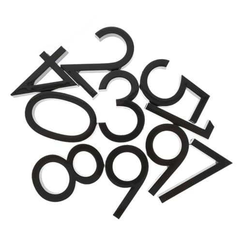 Tofficu 20 Stück Hausnummer Aufkleber aus Robustem Resin Selbstklebend Wetterfest Modernes Design Geeignet für Türen Briefkästen Wohnung Büro und Hausnummernschilder von Tofficu