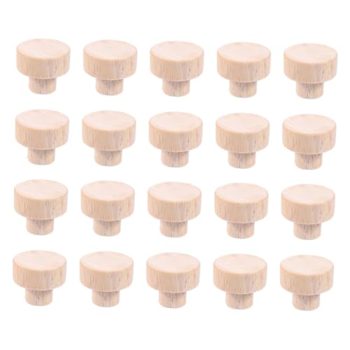 Tofficu 20 Stück Teiliges Möbelknopf Naturbelassenem Holz Runde Schubladengriffe Ømm mit Schrauben Langlebige Möbelgriffe für Schränke Kommoden Vielseitig Einsetzbar von Tofficu