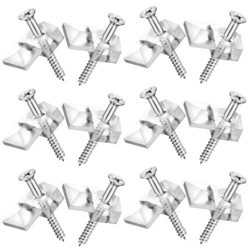 Tofficu 20 Stück Teiliges Spiegelhalter Transparentes Kunststoff montageclip mit Schrauben Robuste Glasbefestigungsklammern für Rahmenlose Spiegel Einfache und Stabile Spiegelhalterung Tofficu 20 Stück Teiliges Spiegelhalter Transparentes Kunststoff montageclip mit Schrauben Robuste Glasbefestigungsklammern für Rahmenlose Spiegel Einfache und Stabile Spiegelhalterung von Tofficu
