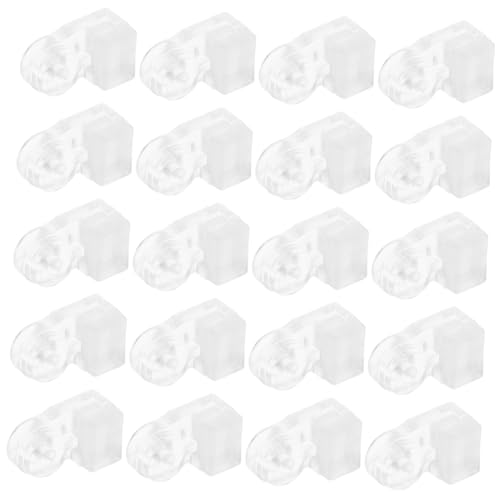 Tofficu 20 Stück Teiliges Transparente Cliphalter für Kleiderschränke Stabile Befestigung von Spiegel und Glastüren Einfache Montage Geeignet für Regale im Haus und Büro von Tofficu
