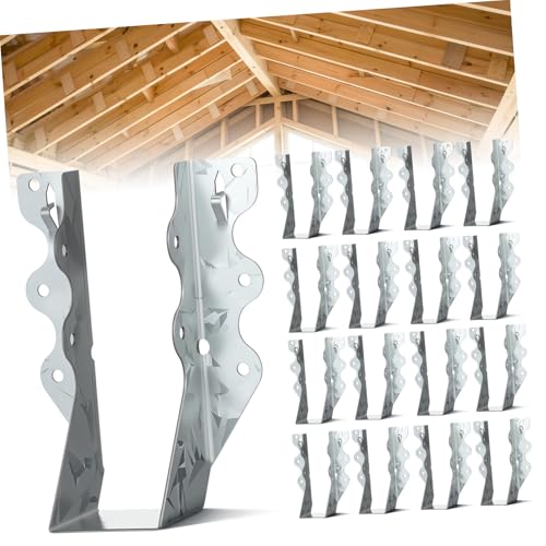 Tofficu 20 Stück Teiliges Verzinkter Robustes Balkenaufhängesystem für Decken Terrassenbalken Einfach zu Montierende Stahlstützhalter für Holzrahmenbau von Tofficu