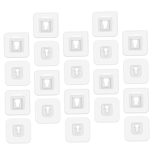 Tofficu 22 Paare Transparente Stanzfreie Klebehaken für Wände Einfache Selbstklebende Bohrfreie Wandhaken zum Aufhängen von Mänteln Bildern und Haushaltgegenständen Schonende von Tofficu