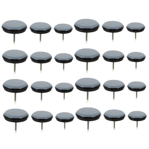 Tofficu 24 Stück Teiliges Möbelgleiter mit Nägeln Robuste Stuhlbeinschoner für Parkett und Fliesen rutschfeste Bodenschoner für Stühle und Möbel Geräuschdämpfend Kratzfest und Wasserfest von Tofficu