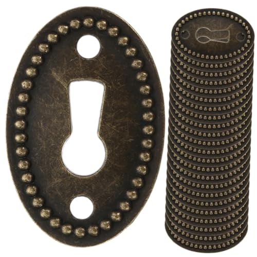 Tofficu 24 Stück Teiliges Ovaler Schlitz einsätze aus Zinklegierung Antike Schlüsselrosetten Vintage Möbel dekoration für Kommoden Möbelornamente Robust und Dekorativ von Tofficu